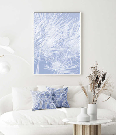 Palm View Blue | Palm Wall Art | Canvas Print