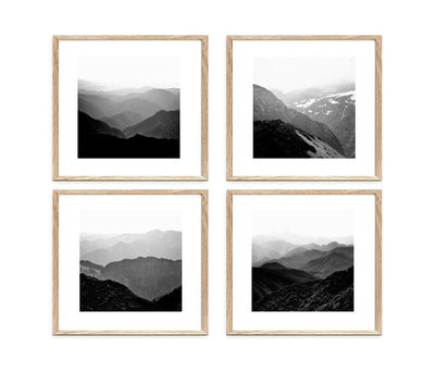 Foggy Mountains - Set of 4 | Nature Wall Art Prints