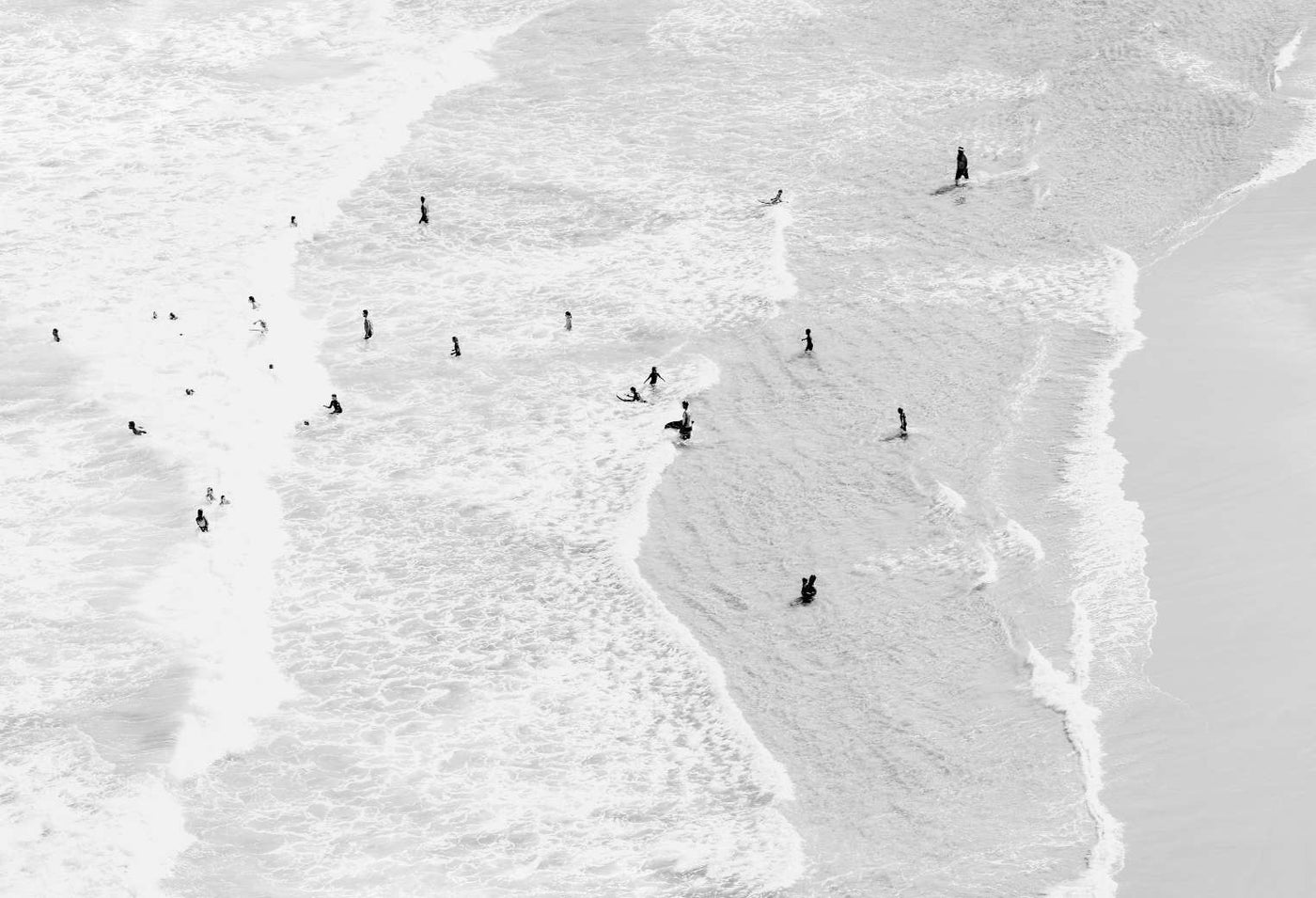 Redhead Beach From Above Black & White