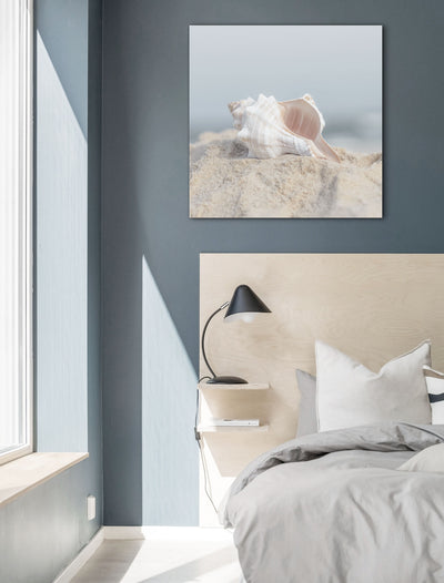 Seashell in Sand Square | Coastal Wall Art | Canvas Print