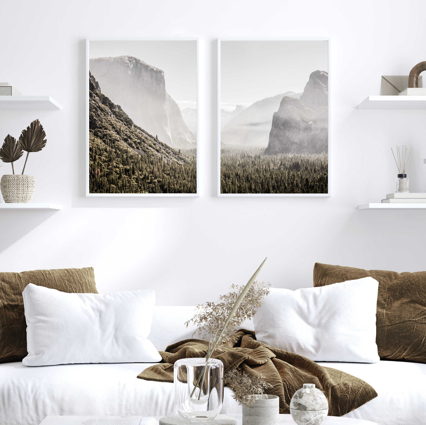 Yosemite Valley View Set of 2 Framed Canvas Prints