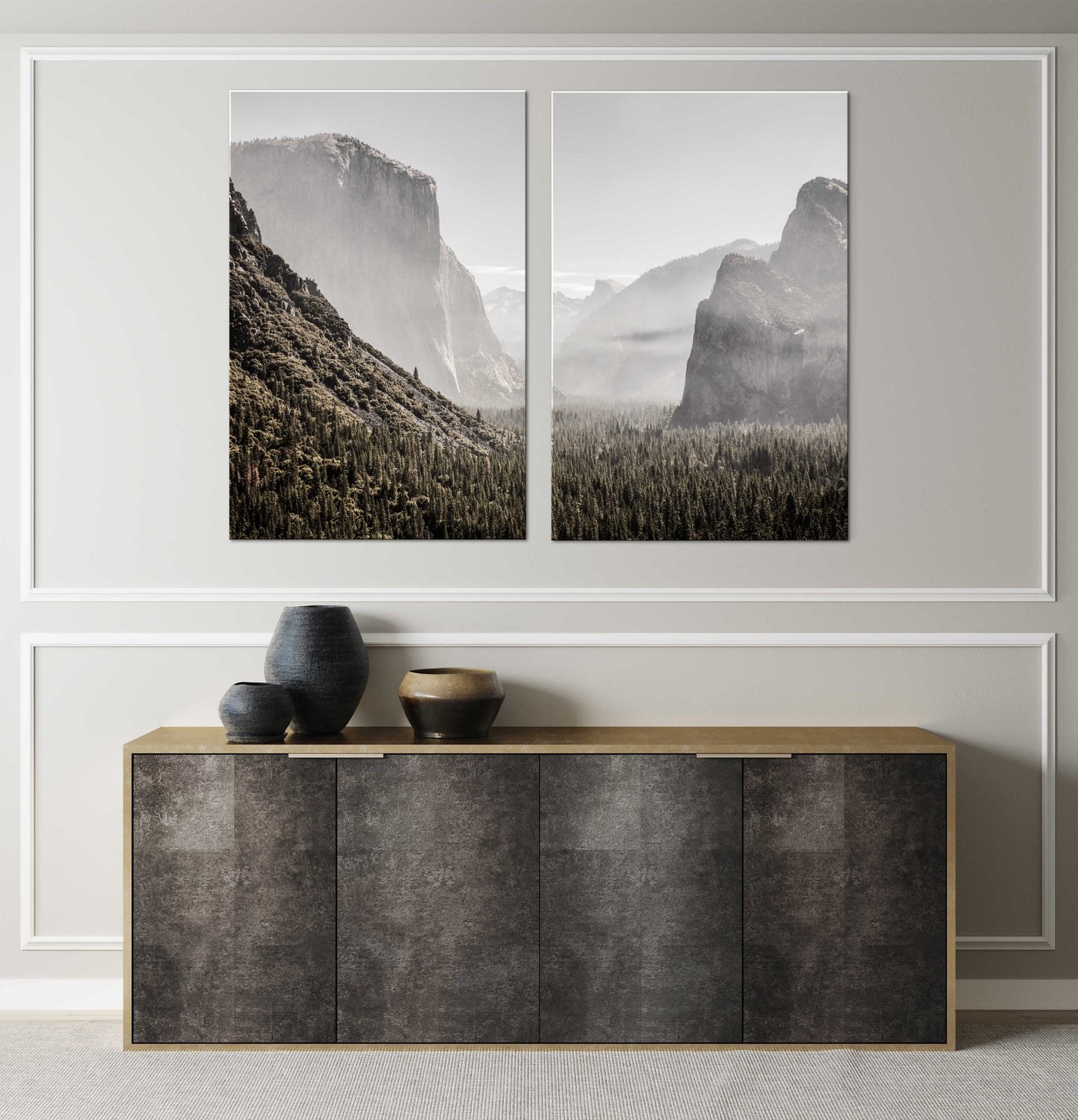Yosemite Valley View Set of 2 Canvas Prints