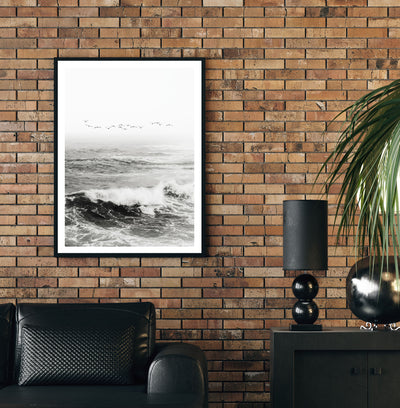 Pacific Coast Black & White | Coastal Wall Art Print