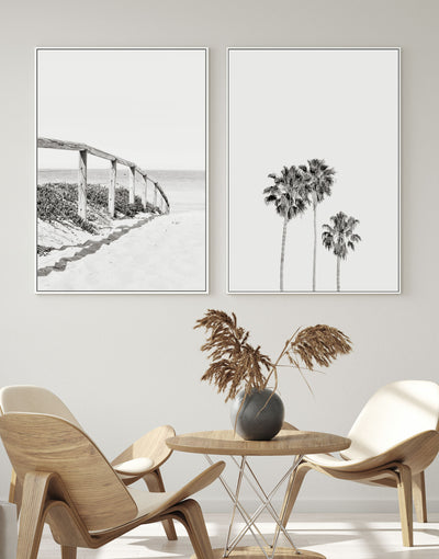 Whale Beach Path - Set of 2 | coastal wall art | framed canvas prints
