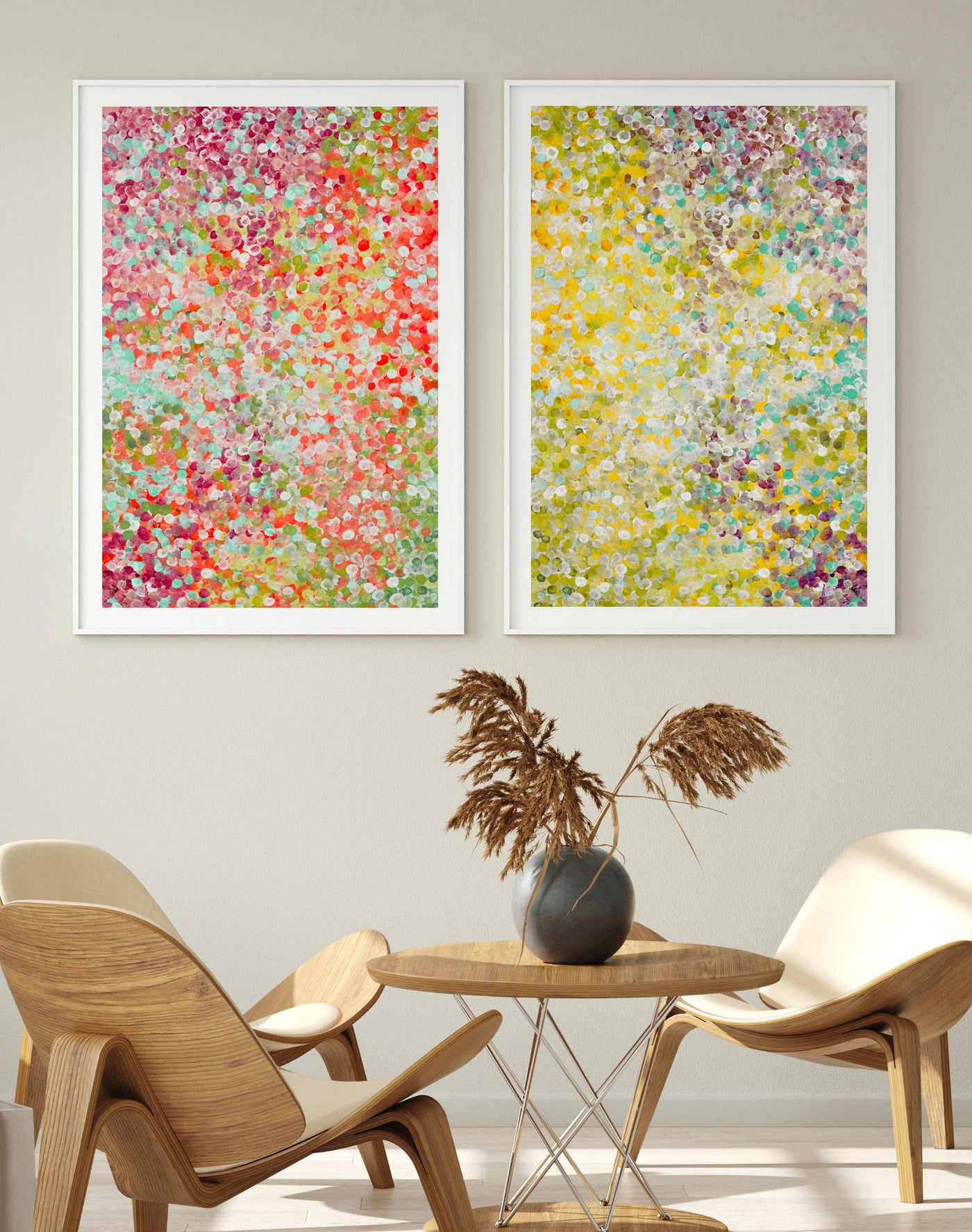 Spring Garden Set of 2 | Abstract wall art prints