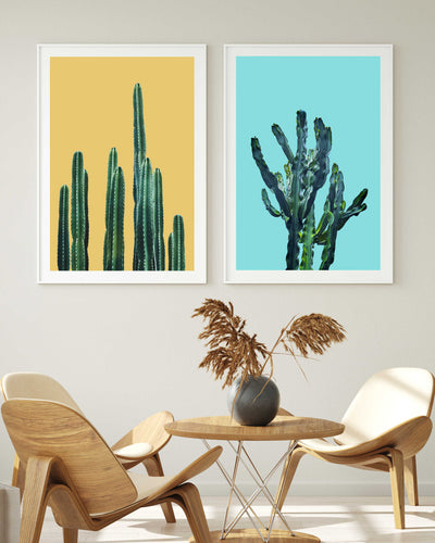 Color Pop Cacti - Set of 2 | Botanical Wall Art Prints