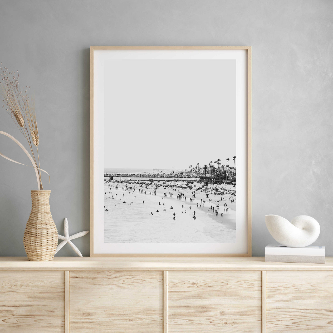 Newport Beach III Black & White | Coastal Wall Art Print