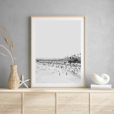 Newport Beach III Black & White | Coastal Wall Art Print