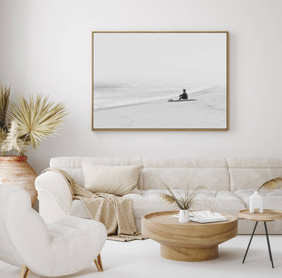 Hazy Surf II | Coastal Wall Art | Framed Canvas Print
