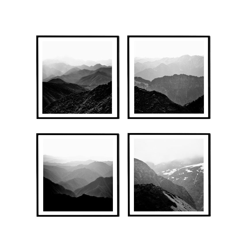 Foggy Mountains - Set of 4 | Nature Wall Art Prints