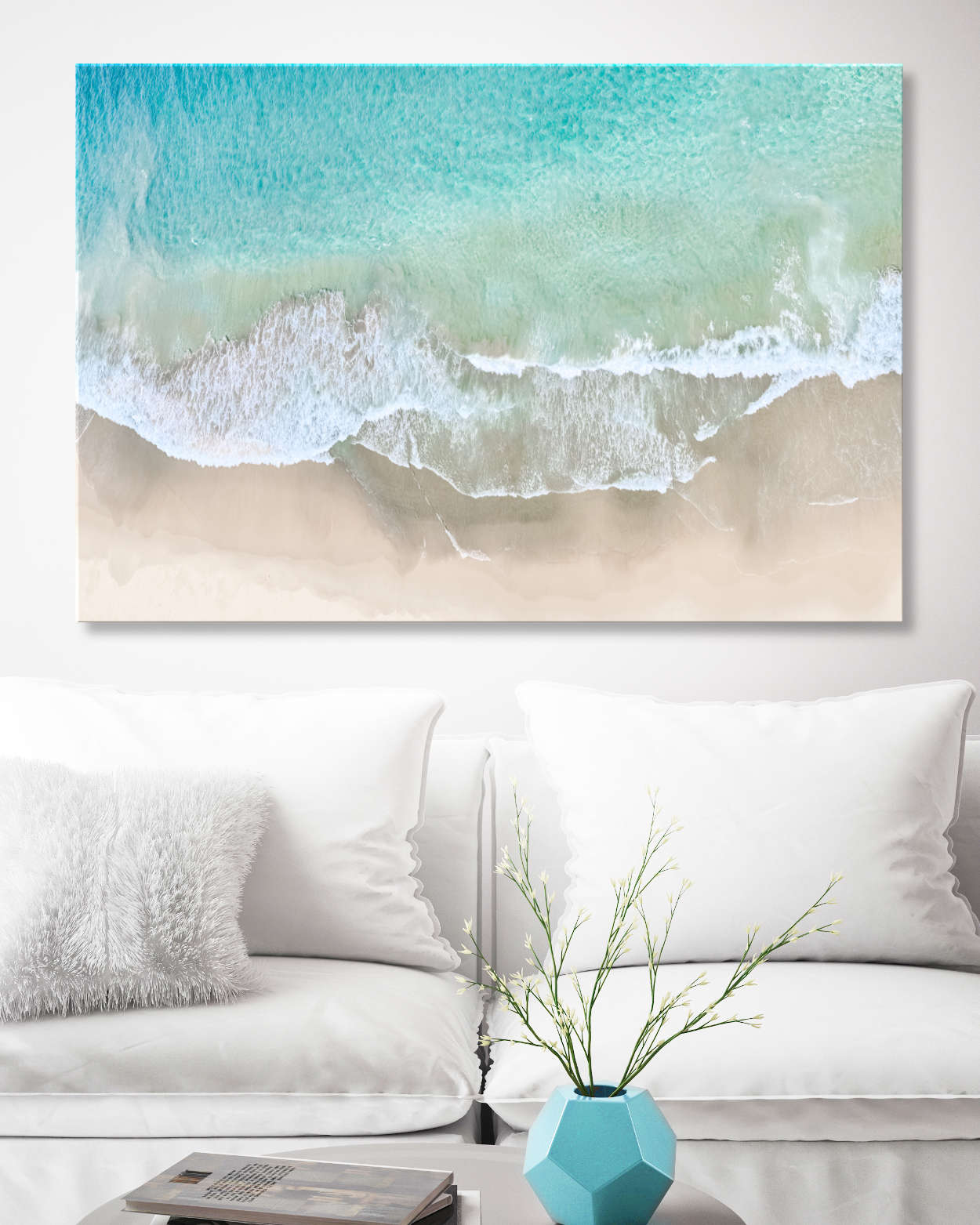 Zenith Beach From Above II | Coastal Wall Art | Stretched Canvas Print