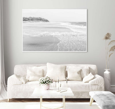 Lakes Beach Black & White | Coastal Wall Art | Canvas Print 