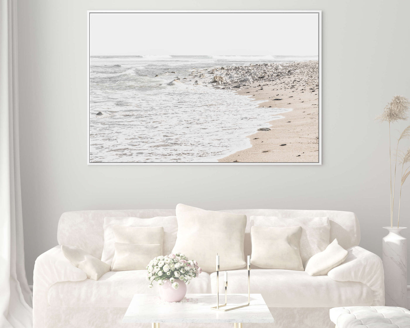 Hams Beach III | Coastal Wall Art |Framed Canvas Print