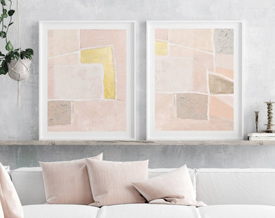abstract art set, blush pink art | arrtopia