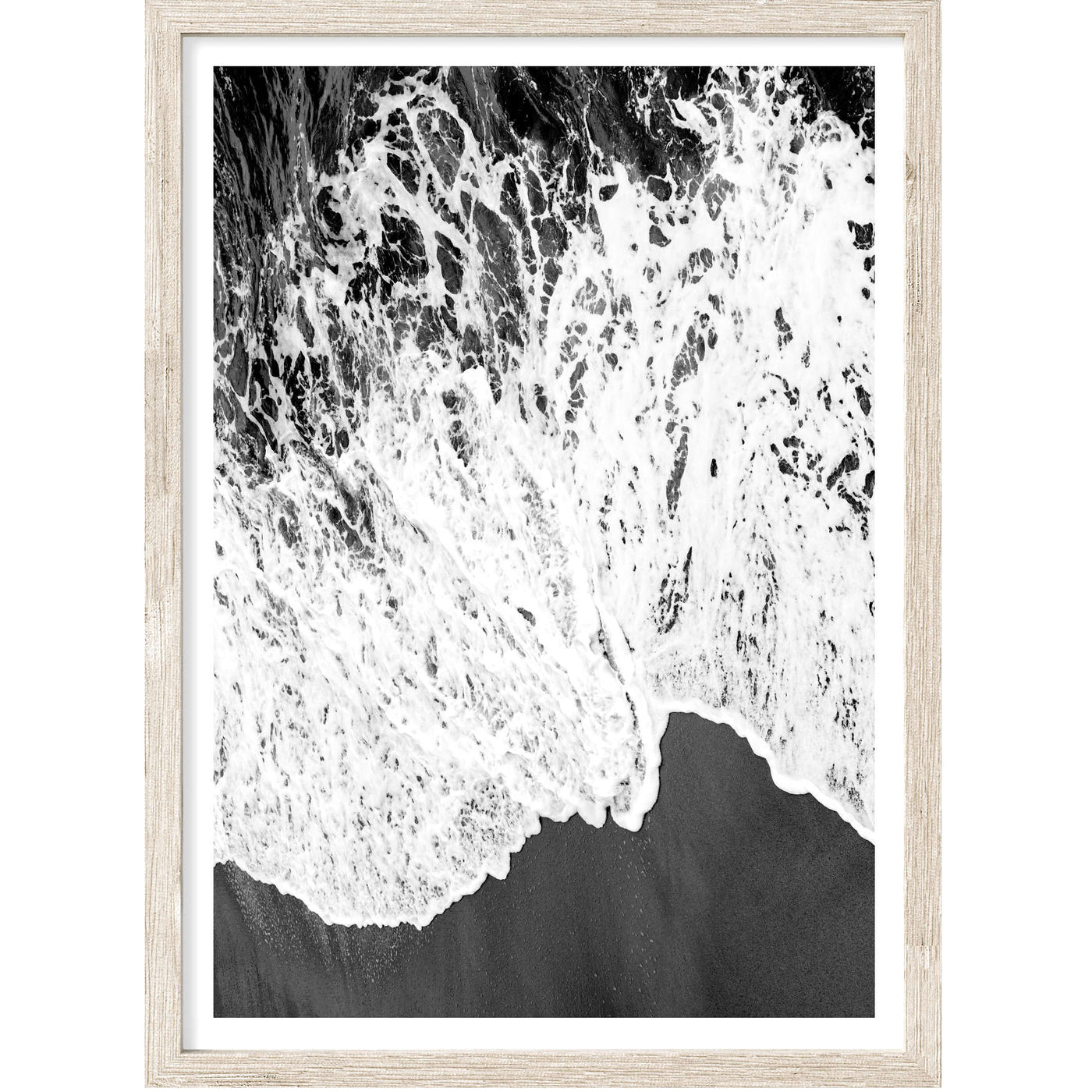 Aerial Shores Black & White II | Beach Wall Art Print 
