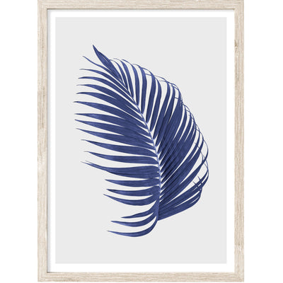 Blue Palm Leaf II | Botanical Wall Art Print