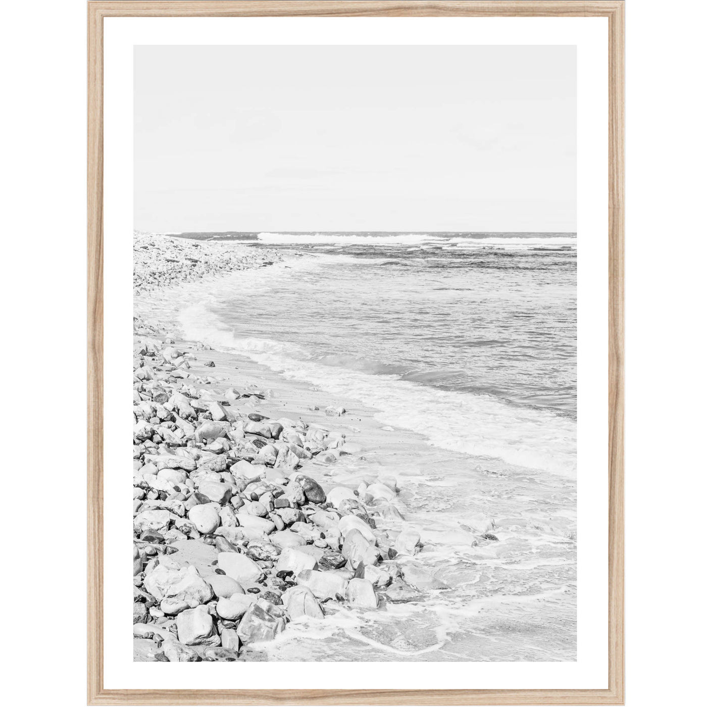 Hams Beach Black & White | Coastal Wall Art Print