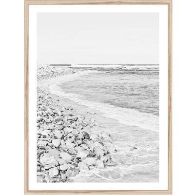 Hams Beach Black & White | Coastal Wall Art Print