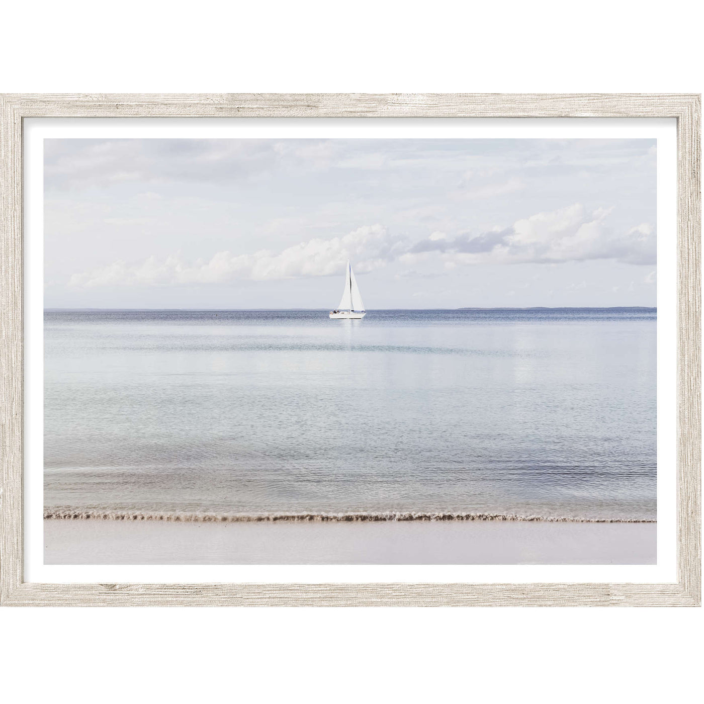 Lonely Sailboat III | Coastal Wall Art Print