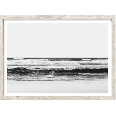 Mission Beach Black & White | Coastal Wall Art Print