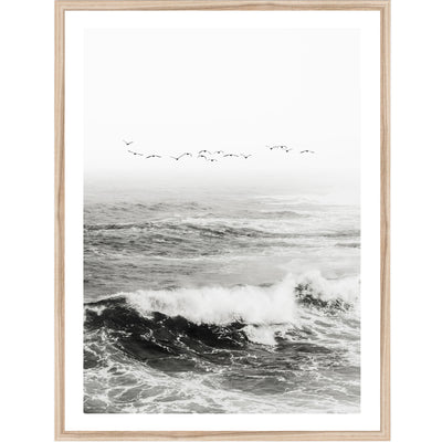 Pacific Coast Black & White | Coastal Wall Art Print