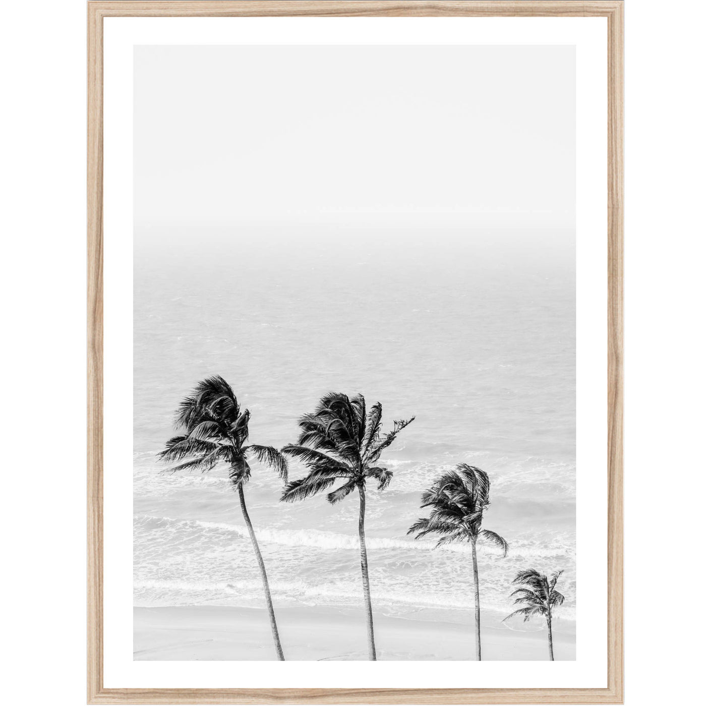 Hawaiian View Black & White II | Coastal Wall Art Print