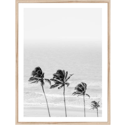 Hawaiian View Black & White II | Coastal Wall Art Print