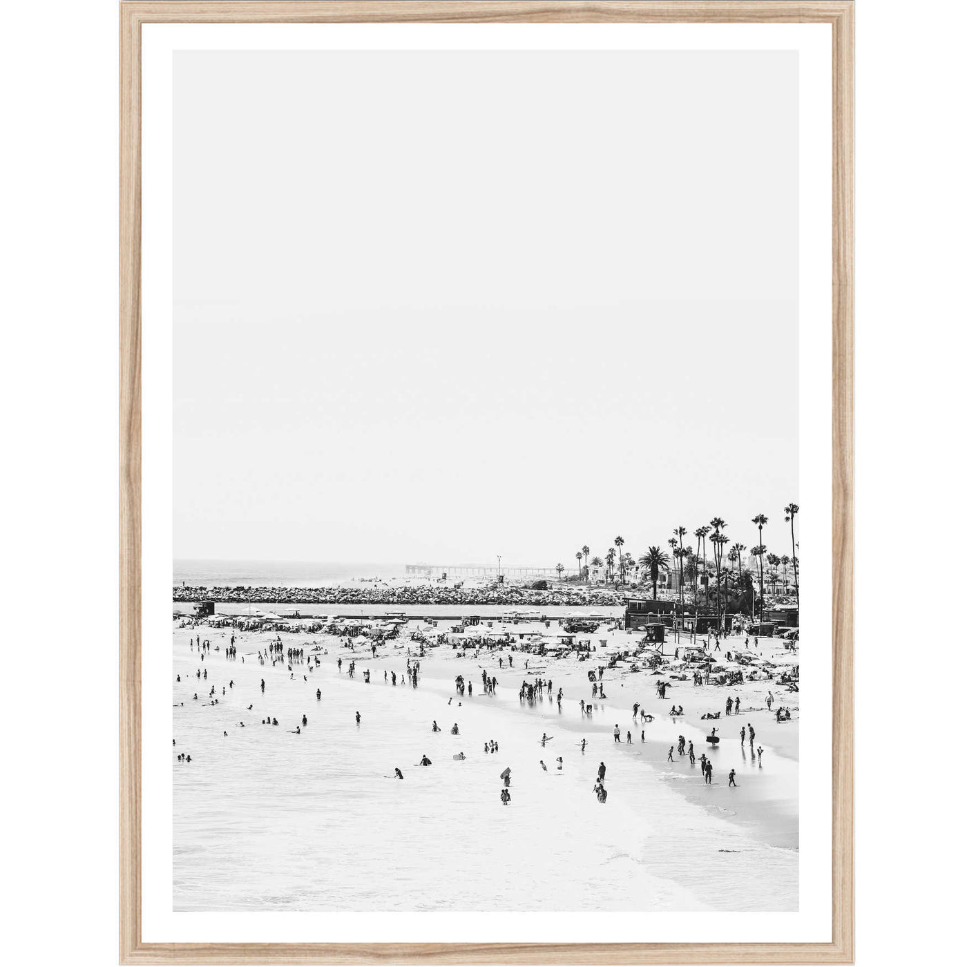 Newport Beach III Black & White | Coastal Wall Art Print