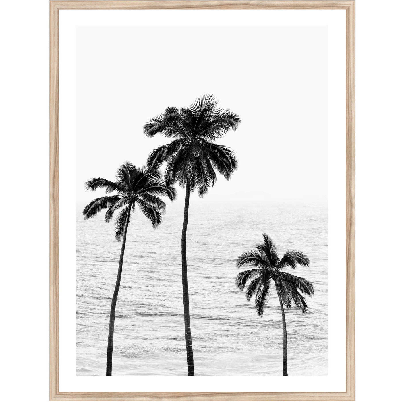 Hawaiian View Black & White | Coastal Wall Art Print