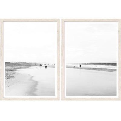 Birdie Beach Black & White - Set of 2 Prints | Coastal Wall Art
