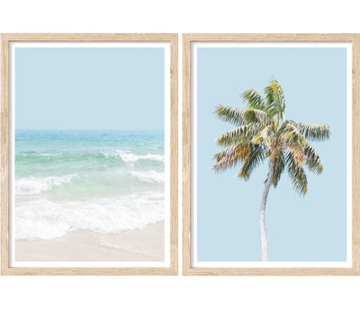 Destin Beach Set of 2 | Coastal wall art prints