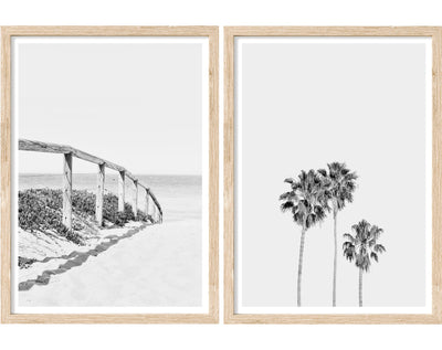 Whale Beach Path - Set of 2 | coastal wall art prints