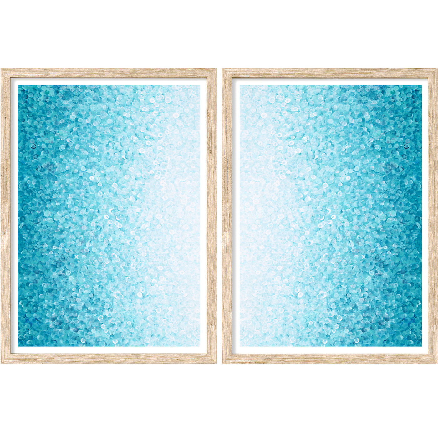 Turquoise Shimmer Set of 2 | Abstract Wall Art Prints