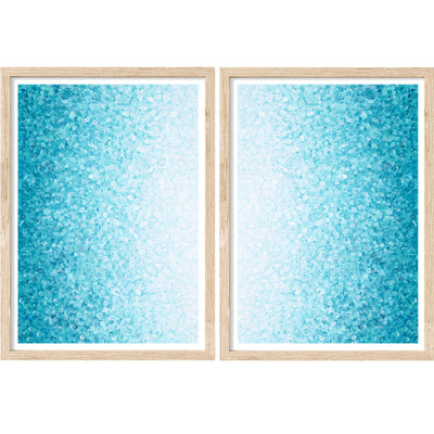 Turquoise Shimmer Set of 2 | Abstract Wall Art Prints