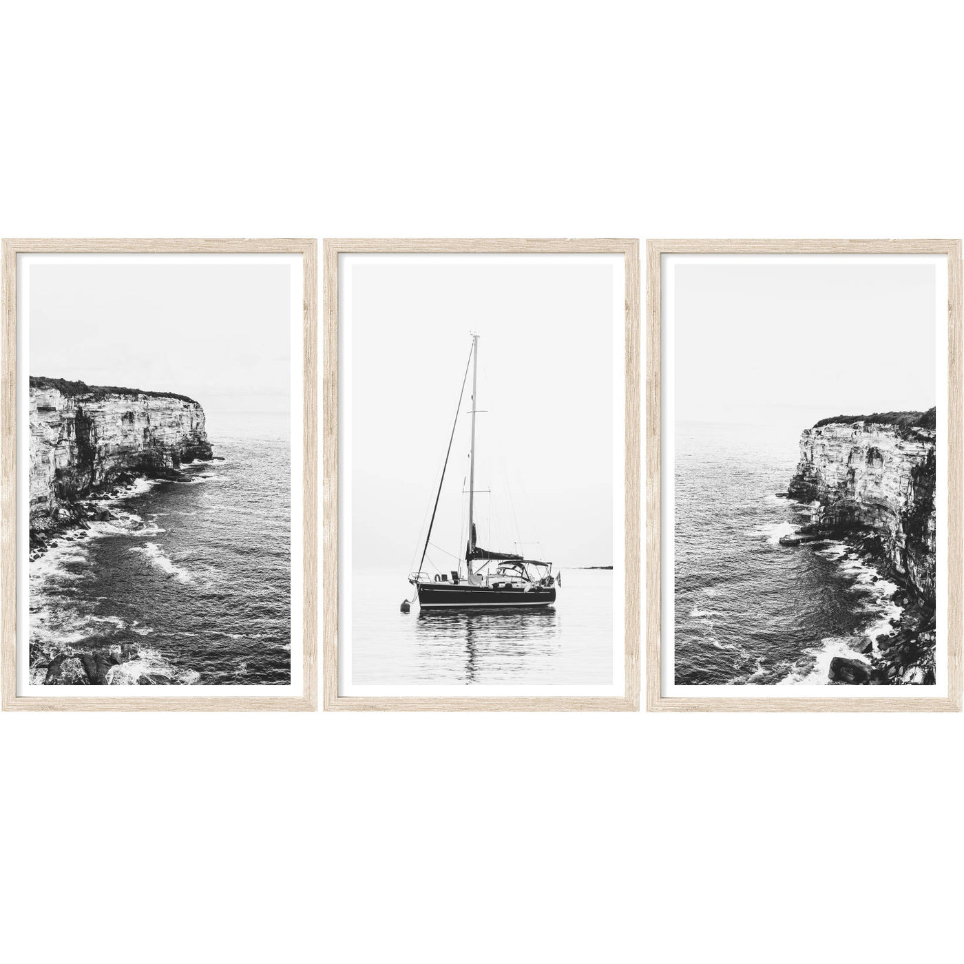 Marley Head Black & White - Set of 3 | Coastal Wall Art Prints