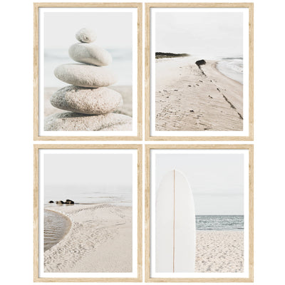 Surfside Vibes I - Set of 4 | Coastal Wall Art Prints