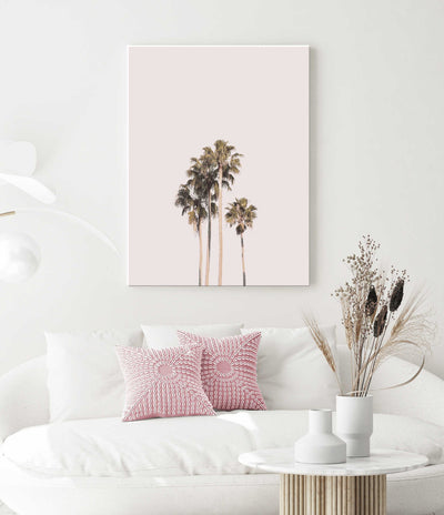 Pink Sky Palms II | Palm Wall Art | Stretched Canvas Print