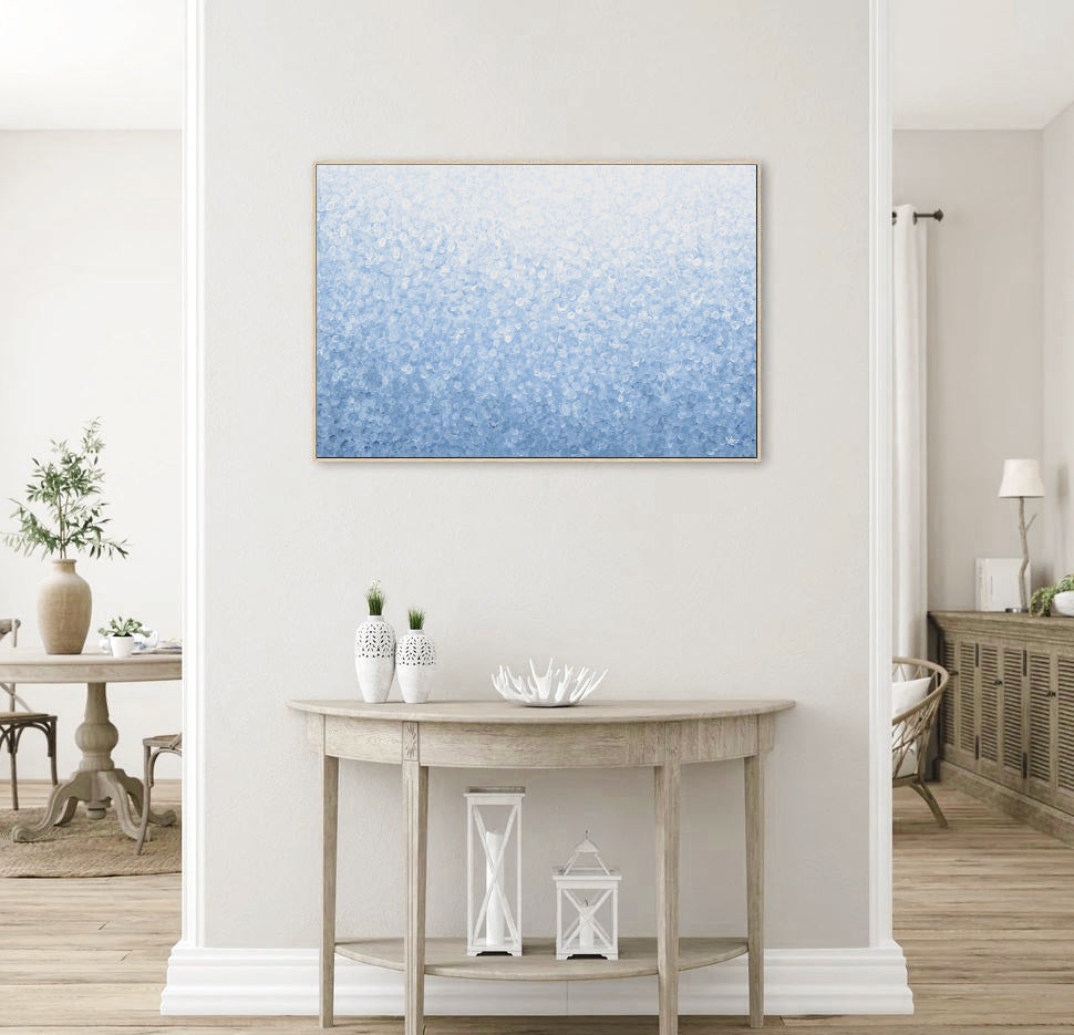 Frosted Shimmer | Abstract Wall Art | Framed Canvas Print