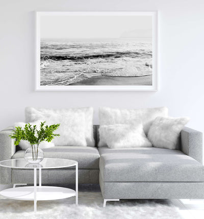 coastal wall art, black & white beach art print | arrtopia