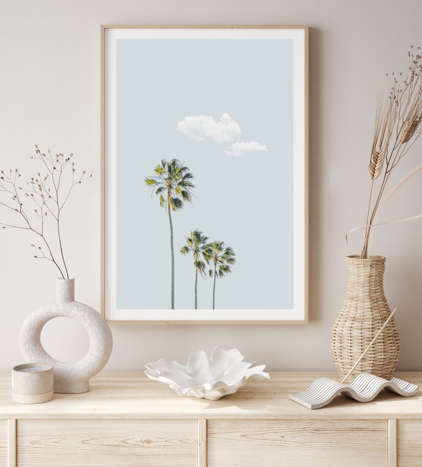 Trio Palms II | Coastal Wall Art Print
