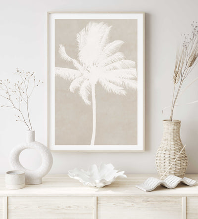 pal tree art print, neutral palm wall art | arrtopia