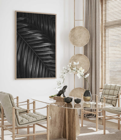 Black & White Palm Leaves III | Palm Wall Art Print