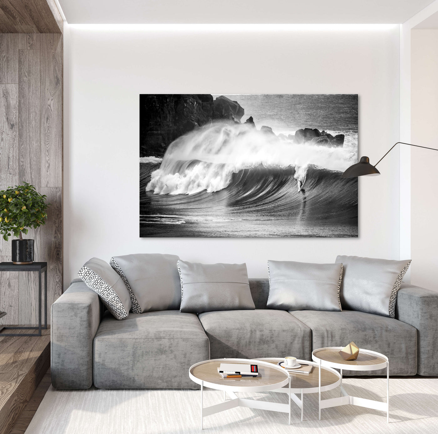 coastal wall art, black & white surf canvas print | arrtopia 