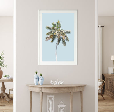 Blue Sky Palm | Coastal wall art print