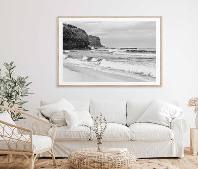 Turimetta Beach Black & White | Coastal Wall Art