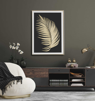 Beige Palm Leaf | Botanical Wall Art Print