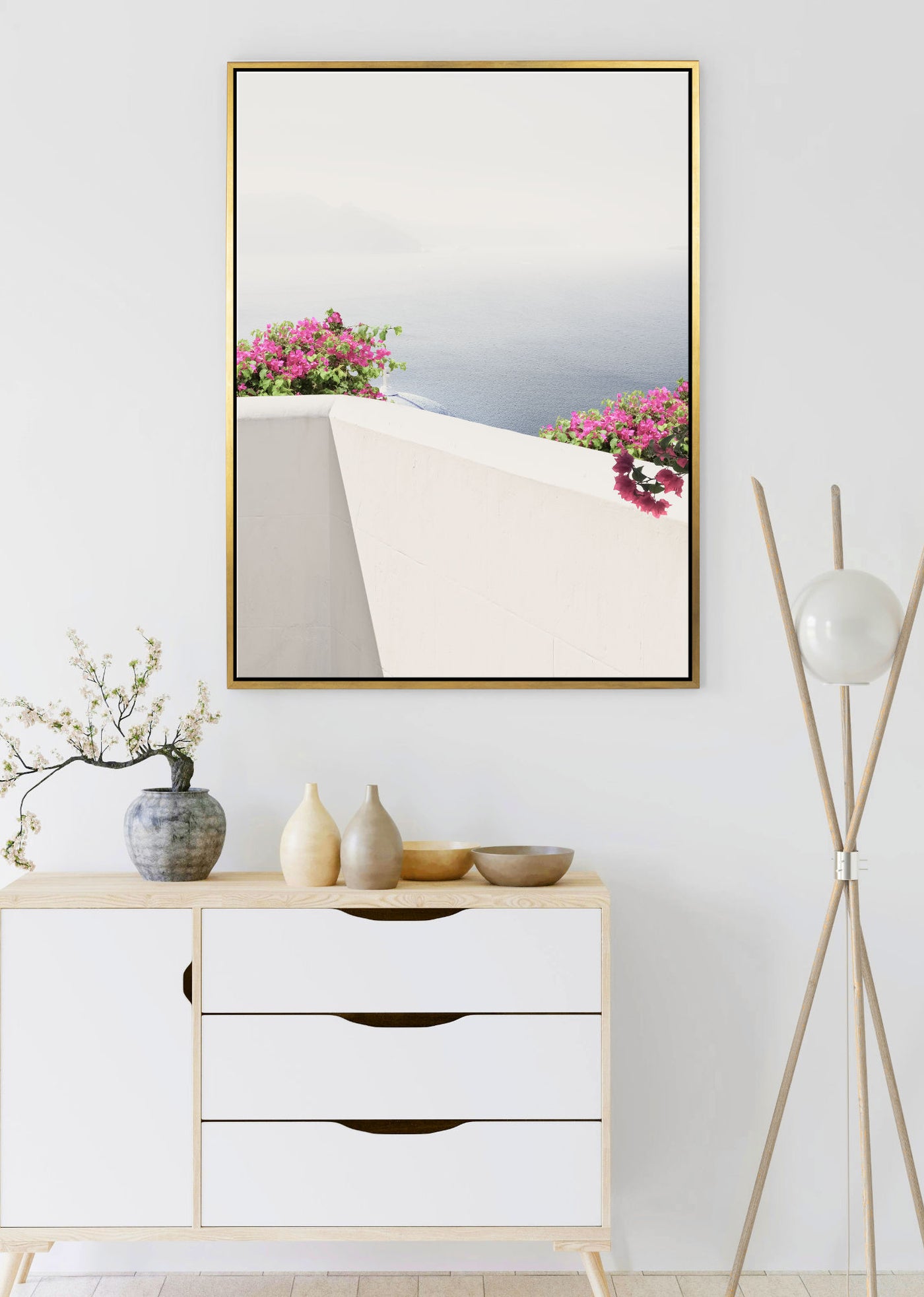 Santorini View No 5 | Travel Wall Art | Framed Canvas Print