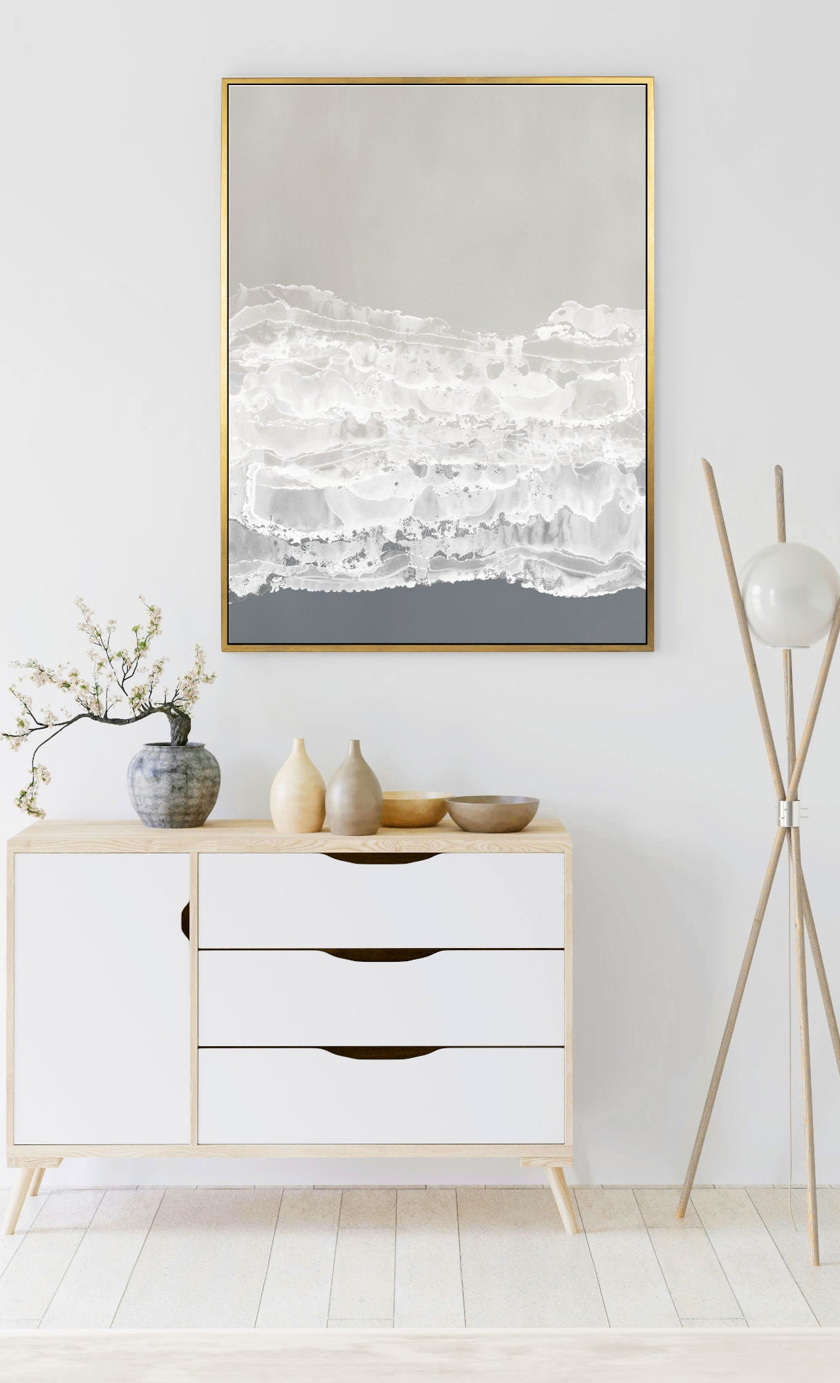 Rêve Blanc | Abstract Wall Art | Framed Canvas Print
