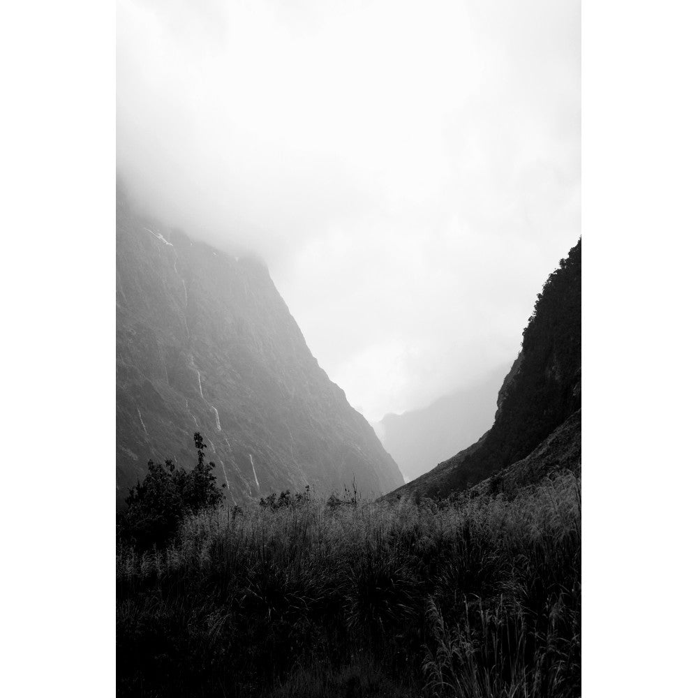 Black & White Foggy Mountains - Set of 4