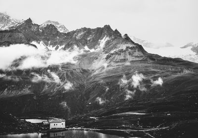 Black & White Swiss Alps - Set of 2